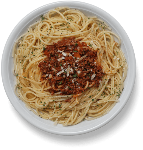 Spaghetti Bolognese In White Dish,Spicy Noodles,HD Spaghetti Bolognese Photo Free Download PNG Image,Transparent Background