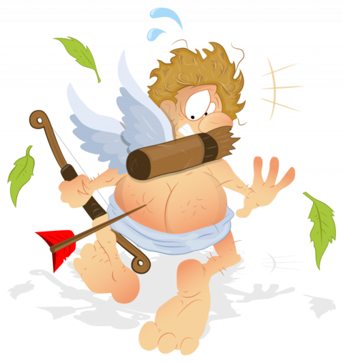Cute Little Flying Cupid Angel Cartoon, Cupids Angel Running with Pain , Vector Art Cupids Angel icon - illustration Transparent Free Download