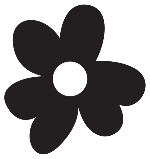 Black & White Spring Flower PNG Icon With Transparent Background Free Download