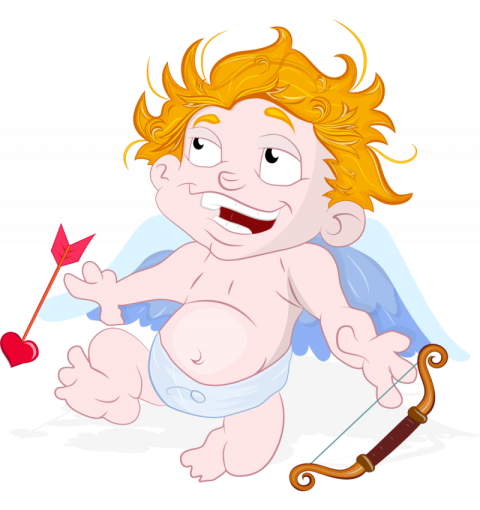 Cute Little Flying Cupid Cartoon with Red Arrow , Vector Art at Vecteezy - illustration Transparent Free Download