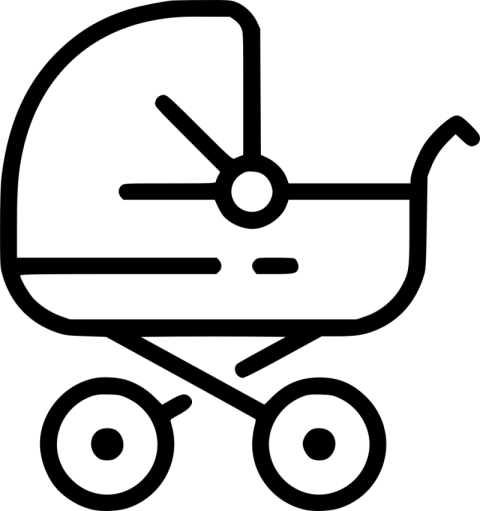 Stroller PNG Outline & Colorless art