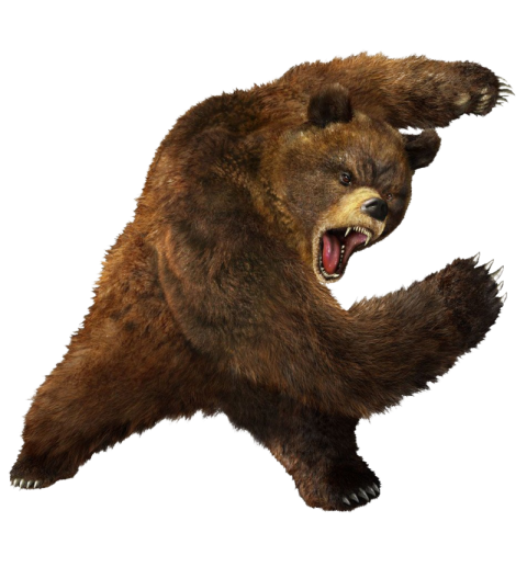 Isolated Angry Kodiak Brown Bear PNG Animal Free Download