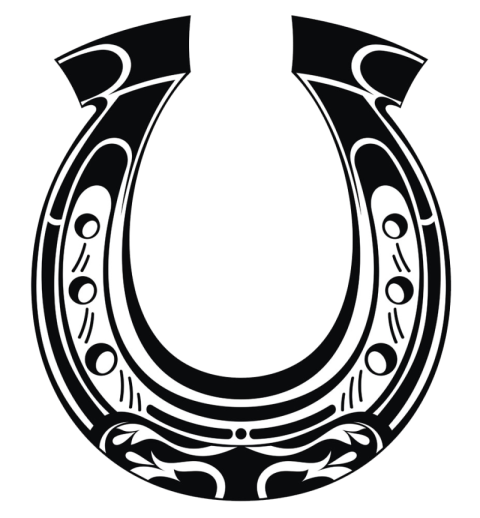 Floral Design On Horseshoe PNG Image