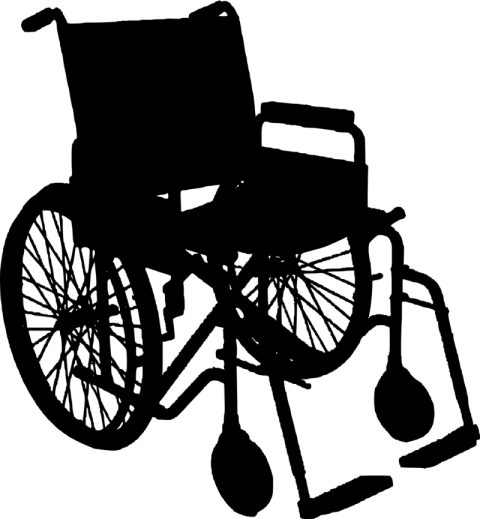 Black Wheelchair on clipart PNGs free