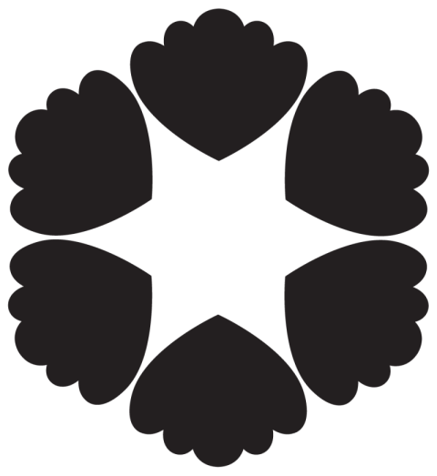 Simple Flower Shape of Six Petals OR Leaf Shape Like A Flower & White Star Vector SVG Icon PNG Free With Transparent