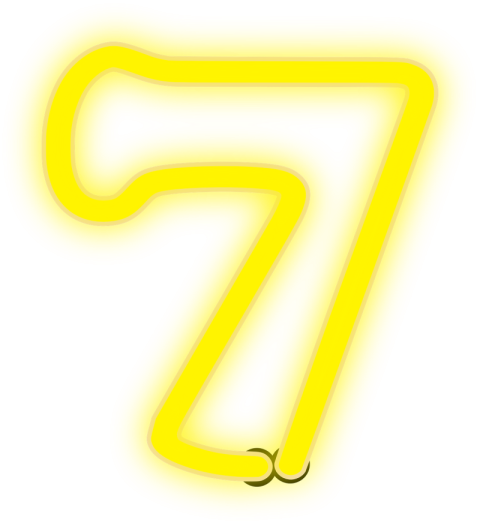 7 Number PNG Yellow Outline Image Free Download