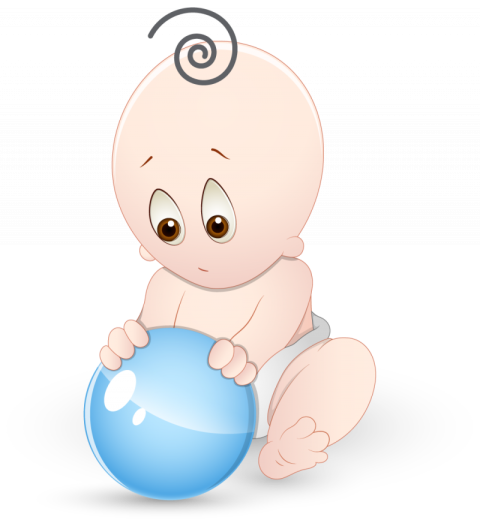 Cartoon Cut Baby, Vector Playing Baby & Illustration Baby Icon with Transparent Background