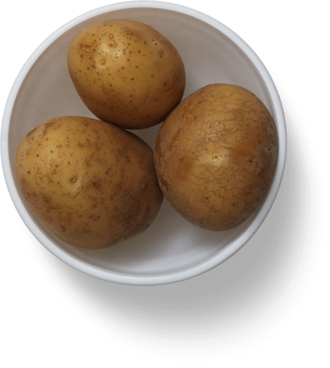 Three Potatoes In White Bowl,Yukon Gold Potatoes,HD Potatoes Photo Free Download PNG Image,Transparent Background