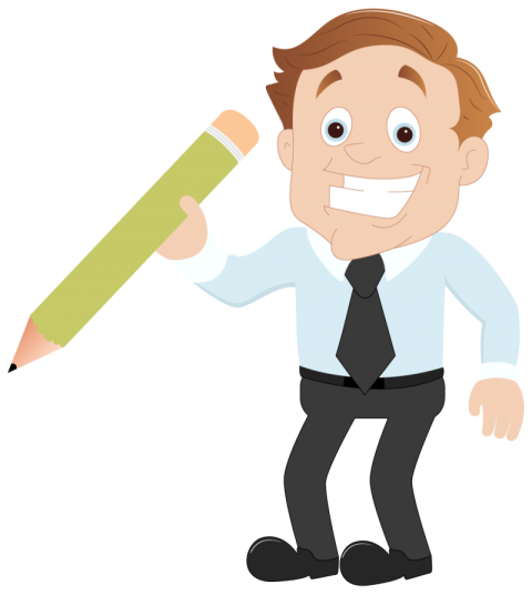 Vector Business Man Cartoon Character Design / Pencil , Graphic Businessman Image