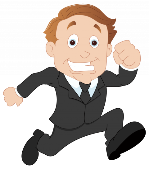 Cartoon Running Illustration PNG , Best Clipart Business Man Running , Transparent Background working Man PNG Picture