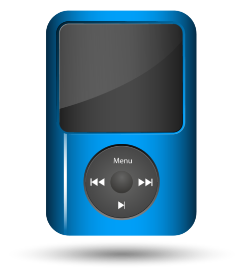 Music player blue colour vector graphic design