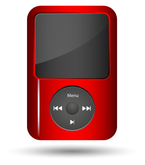Music player vector red colour graphic design