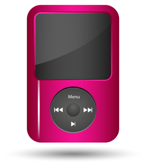 Music player vector pink colour graphic design