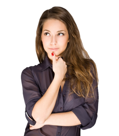 Potrait Thinking Woman PNG  Image Free Download