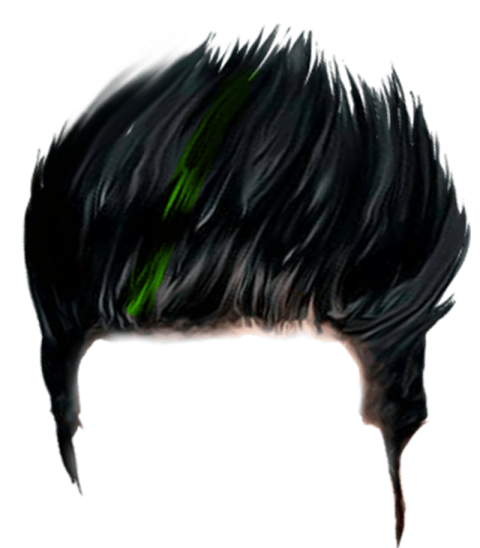 Male Black Wig PNG with No Background