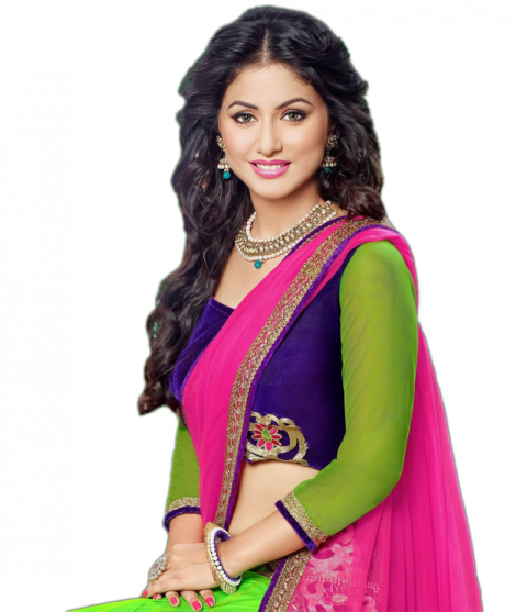 Hina khan indian actress in colourful dress free png