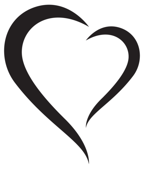 Black Abstract Heart Shape Outline Care Vector illustration Black Heart icon in Flat Design Stock Vector PNG Free Transparent