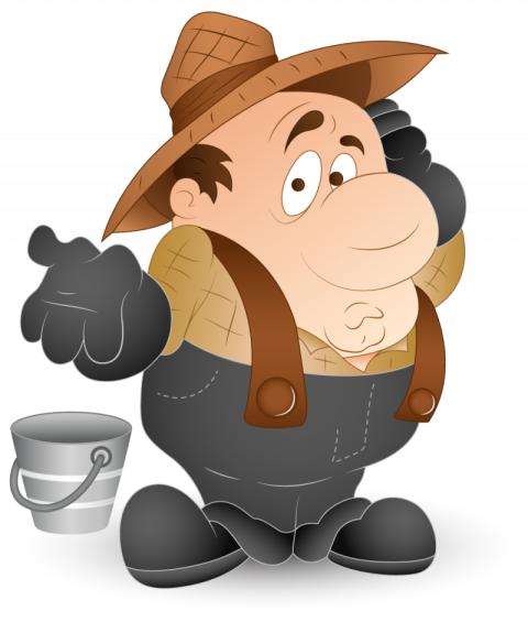 Dairy Farmer Cartoon Character With a Jug Milk Clipart , Free Download Transparent Image