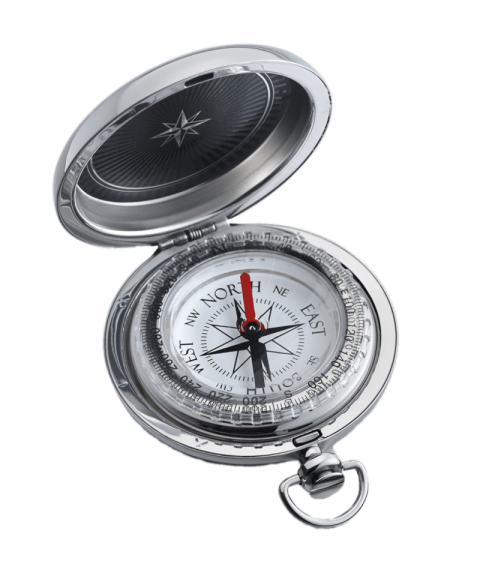 Compass on Silver PNG matel Image Free Download