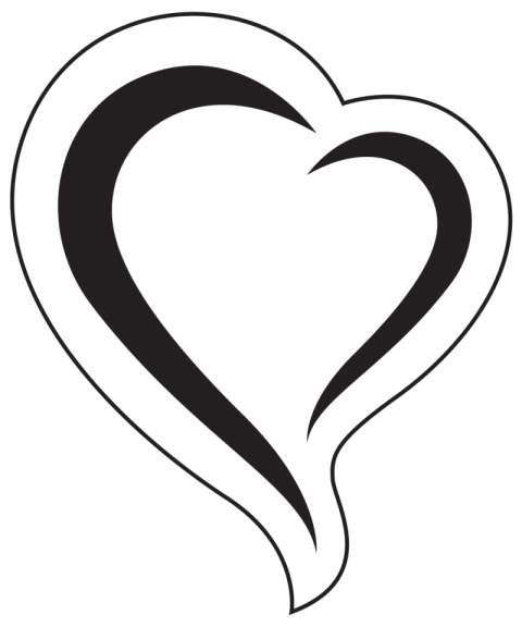 Black & White Abstract Heart Shape Outline Care Vector illustration Black Heart icon in Flat Design Stock Vector PNG Free Transparent