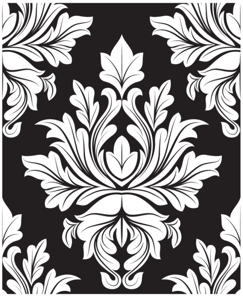 Black & White Vector Beautiful Damask Pattern Royal Pattern Stock Vector & Royalty Free PNG Image Free Download
