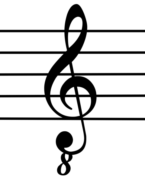 Silhouette Clef Staff PNG Image Free Download