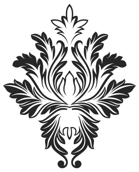 Premium Vector Black Damask Stencil Pattern Design Stock Vector Bold Outline Illustration Flower PNG Icon With Transparent Background Free Download