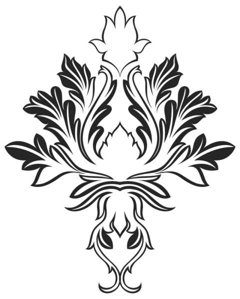 Damask Graphic Ornament Floral Design Element Black Vector Pattern Royalty Free PNG Image With Transparent Background