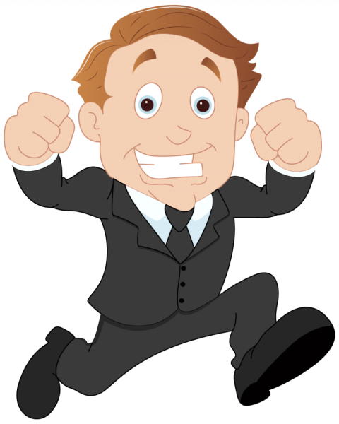Happy Cartoon Running Illustration PNG , Best Clipart Business Man Running , Transparent Background working Man PNG Picture