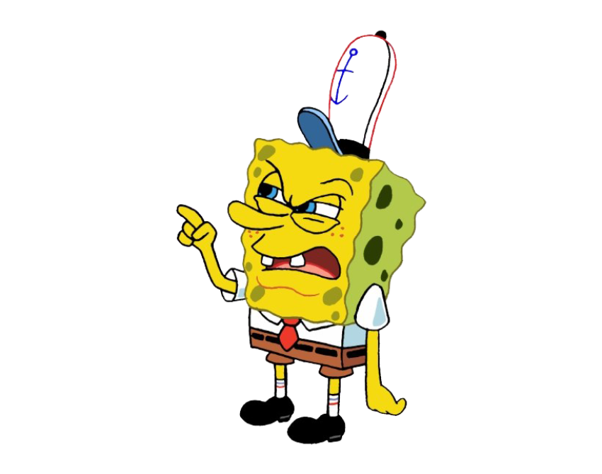 Hungry Spongebob PNG Silhouette Cartoon Sticker