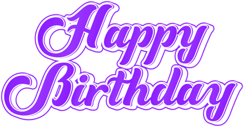 Animated Blue Happy Birthday PNG Text Free Download