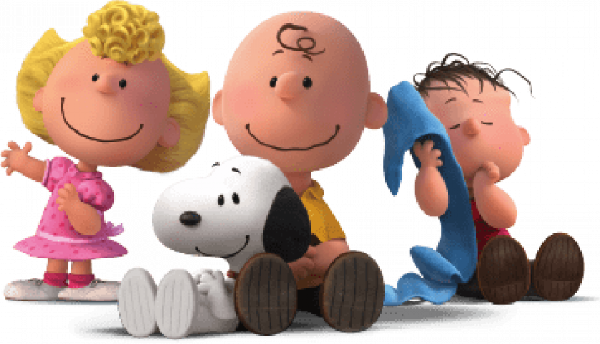 Transparent Snoopy With Brown charlie & with her Friends Everning Party Photo PNG Free Download