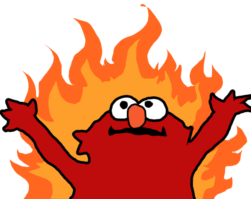 Elmo on Fire Sticker PNG Image Free Download
