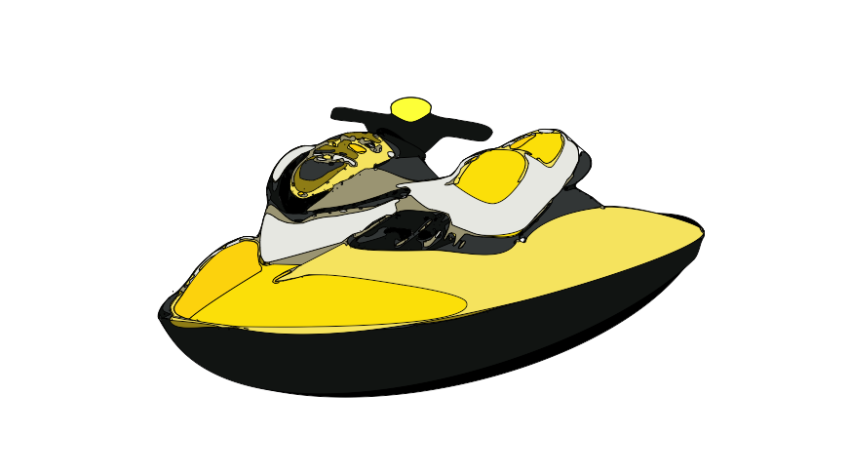 Yellow and Black Jet Ski PNG Image