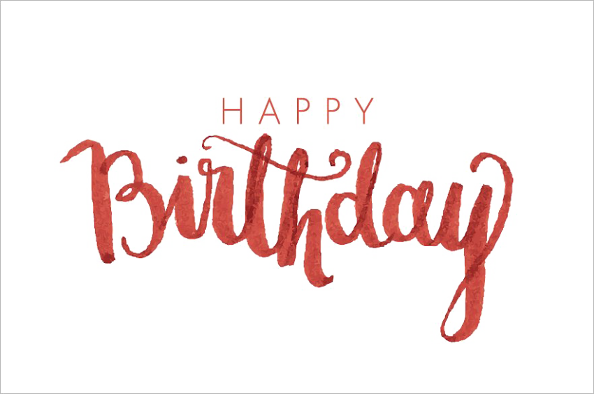 Red Happy Birthday PNG Transparent Background