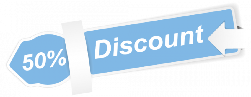 Discount label vector blue colour