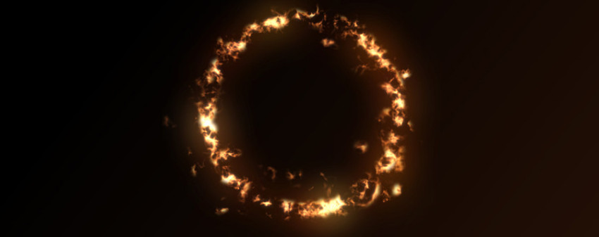 Fire circle, ring of fire, black background png free download