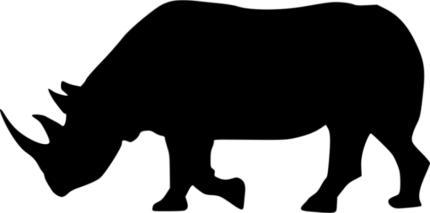 Isolated Black Rhinoceros PNG Logo Free download