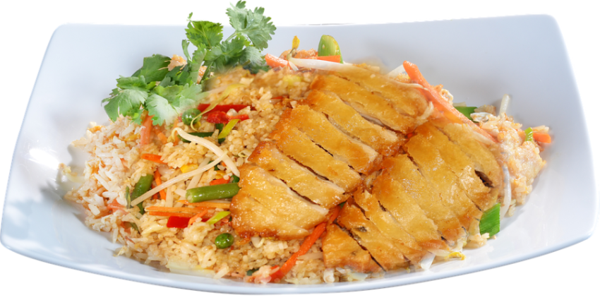 Healty Chicken Rice PNG Dish Image