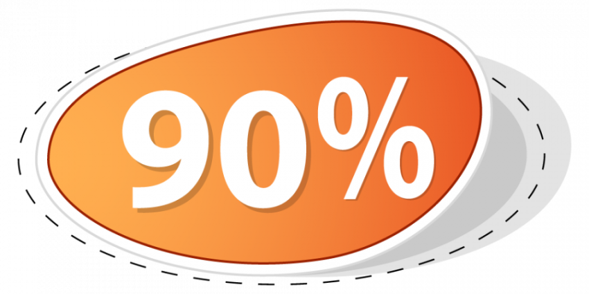 90% orange colour coupon vactor graphic design