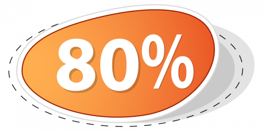 80% coupon vactor graphic design orange colour