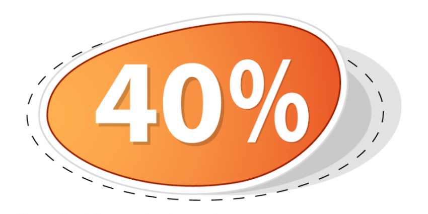 40% coupon vector graphic design orange colour
