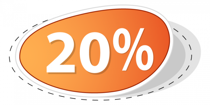 20% orange coupon vector