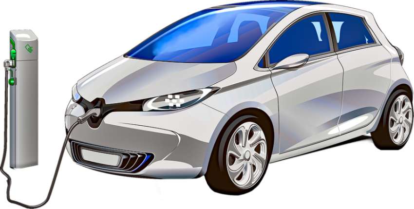 Smart Charging station on Electric Car PNG Image