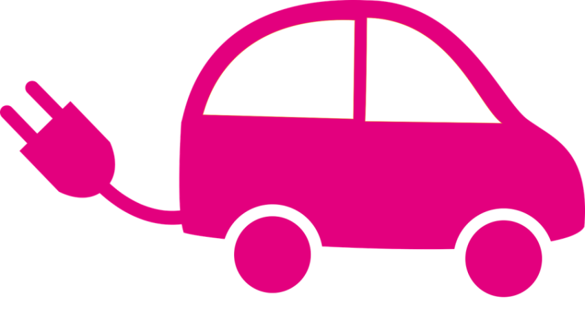 Litter Pink Electric Car PNG Sticker Free Download
