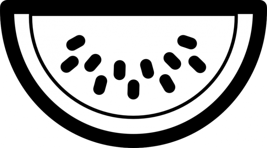 Black & White Watermelon cartoon png ICon PNG Free Download