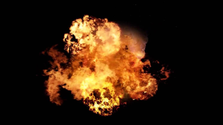 max res default, explosion big fire bomb blast on black background png free download