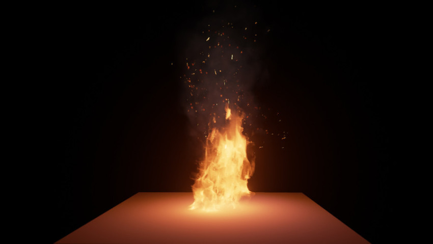 Set isolated 3d fire, realistic burn flame black background png free download