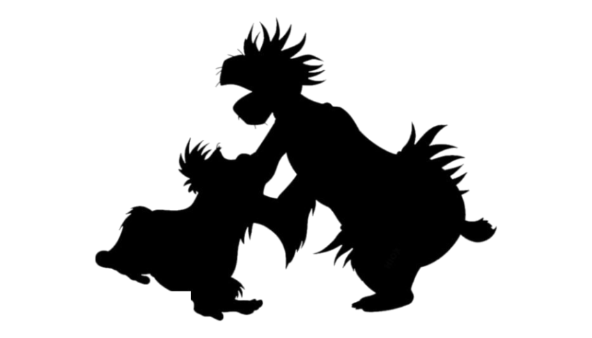 Baloo And Mowgli Silhouette PNG Black Icon Free Transparent Background