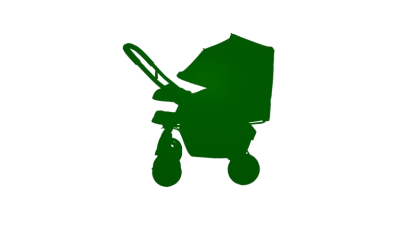Green Stroller PNG Icon Free Download